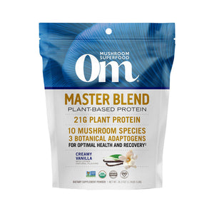 Om Mushrooms, Mushroom Master Blend Vanilla Protein, 18.27 Oz
