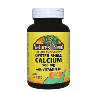 Nature's Blend, Calcium Oyster Shell With Vitamin D3, 400IU, 200 Tabs