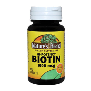 Nature's Blend, Biotin, 1000 mcg, 100 Tabs