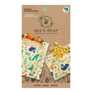 Bees Wrap, Under The Sea Snack Sandwich Bags, 2 Count