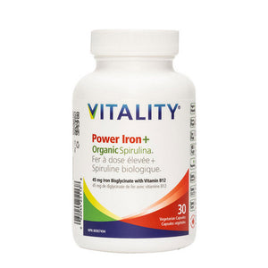 Vitality, VITALITY Power Iron + Spirulina, 30 VegCaps