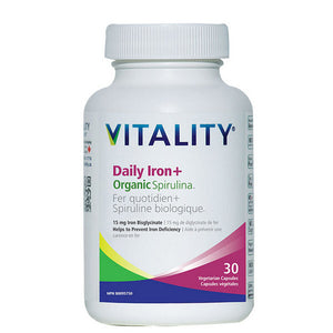 Vitality, VITALITY Daily Iron + Spirulina, 30 VegCaps