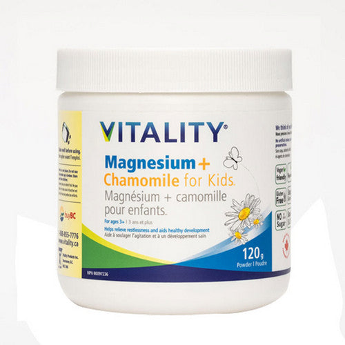 Vitality, VITALITY Magnesium + Chamomile for Kids Powder, 120 Grams