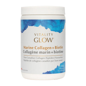Vitality, VITALITY GLOW Marine Collagen + Biotin, 255 Grams