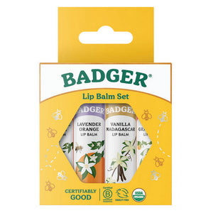 Badger Balm, Classic Lip Balm Set Gold, 4 Count