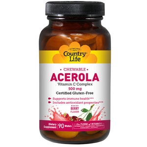 Acerola C with Bioflavonoid & Rutin NF 180 Wafers  by Country Life