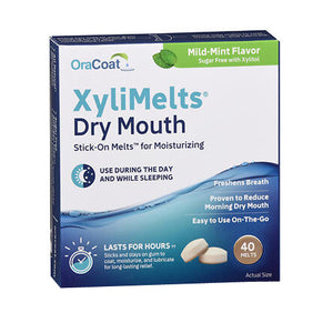 OraCoat, OraCoat XyliMelts Dry Mouth Stick-On Melts Mild-Mint, 40 Melts