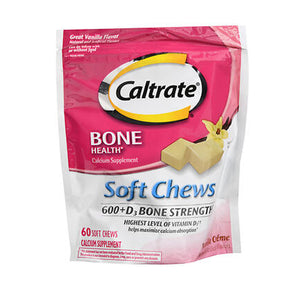Caltrate, Caltrate Calcium And Vitamin D Supplement 600+D, Vanilla Creme 60 softchews