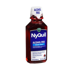 Vicks, Vicks Nyquil Alcohol Free Cold And Flu Nighttime Relief Liquid, Soothing Berry Flavor 12 Oz