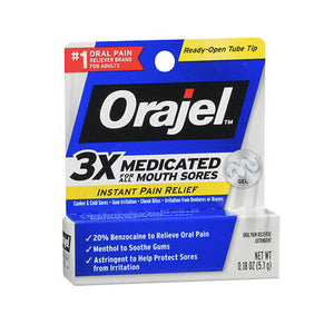 Orajel, 3X Medicated Mouth Sores Gel, 0.18 oz