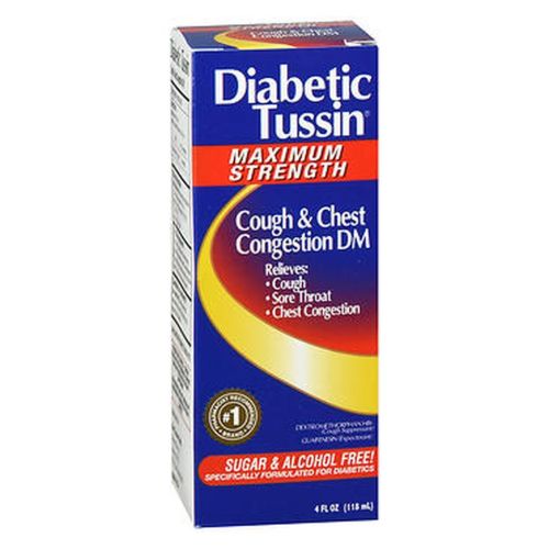 Diabetic Tussin, Maximum Strength Cough And Chest Congestion Dm Liquid Berry, 4 oz
