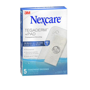 Nexcare, Tegaderm Plus Pad Transparent Dressings Waterproof 2.375 X 4 Inch, 5 Each