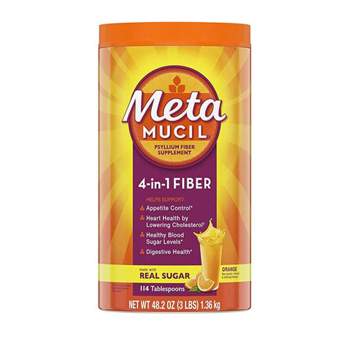 Metamucil, 4 In 1 Fiber Powder Sugar Free Orange, 23.3 Oz