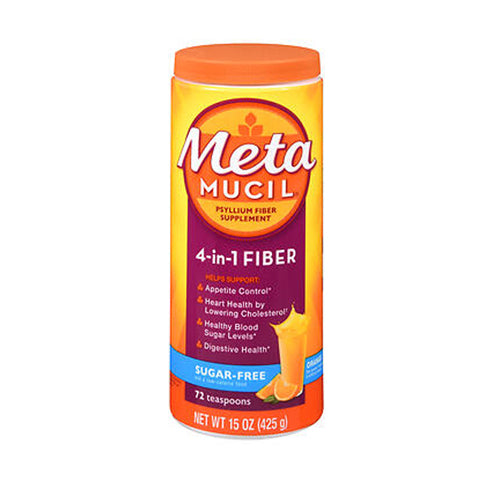 Metamucil, 4 In 1 Fiber Powder Sugar Free Orange, 15 Oz
