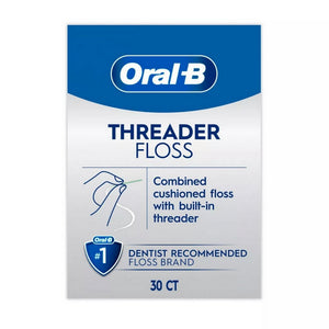 Oral-B, Threader Dental Floss for Bridges Braces And Implants, 30 Count