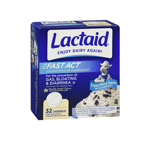 Lactaid, Fast Act Lactose Intolerance Relief Chewables, 32 tabs