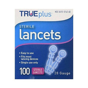 Trueplus, Sterile Lancets 28G, 100 Count