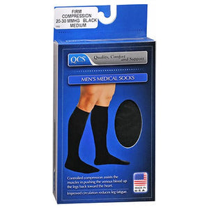 Loving Comfort, Men'S Medical Socks Firm Compression Medium Black, 1 Pair