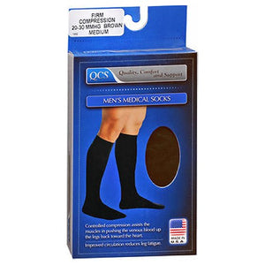 Loving Comfort, Men'S Medical Socks Firm Compression Medium Brown, 1 Pair