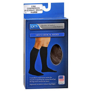 Loving Comfort, Men'S Medical Socks Firm Compression X-Large Brown, 1 Pair