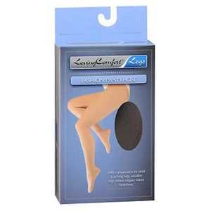 Loving Comfort, Fashion Pantyhose Sheer Firm Compression Queen Plus Black, 1 Each