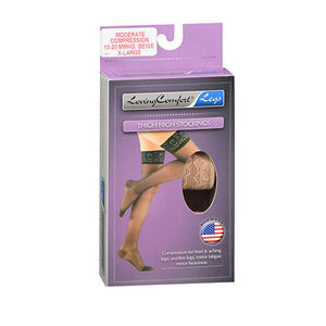 Loving Comfort, Thigh High Stockings Moderate Compression X-Large Beige, 1 Pair