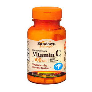 Sundown Naturals, High Potency Vitamin C, 500 mg, 50 tabs
