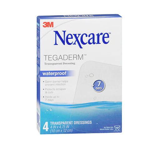 Nexcare, Tegaderm Transparent Dressings Waterproof 4 X 4.75 Inch, 4 Each