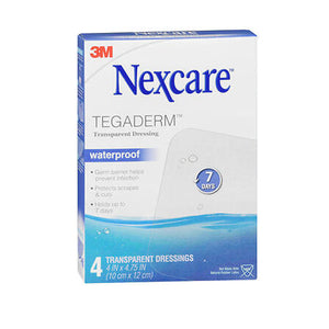 Nexcare, Tegaderm Transparent Dressings Waterproof 4 X 4.75 Inch, 4 Each