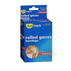 Sunmark, Rolled Gauze Bandage 3 Inches X 2.5 Yards, 1 Count