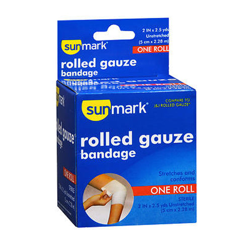 Sunmark, Rolled Gauze Bandage 2 Inches X 2.5 Yards, 1 Count