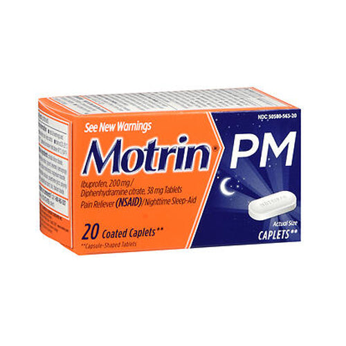 Motrin, Pm Pain Reliever Nighttime Sleep Aid Coated Caplets, 20 caplets