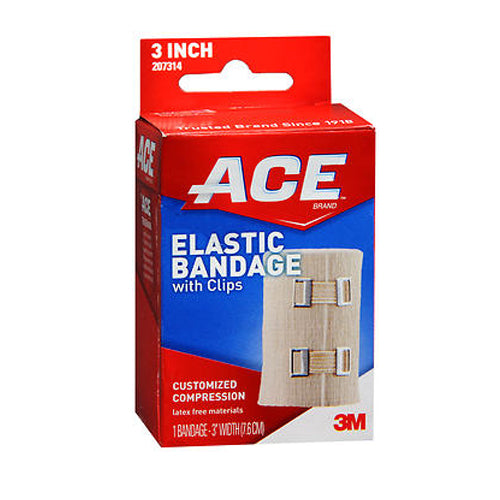 Ace, Elastic Bandage With Clips 3 Inch, 1 Each