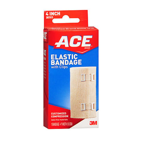 Ace, Elastic Bandage With Clips 4 Inch, 1 Each