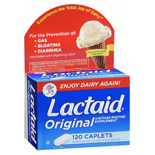 Lactaid, Orginal Lactase Enzyme Supplement, 120 Caplets