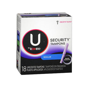 Kotex, Regular Security Unscented Plastic Tampons, 18 each