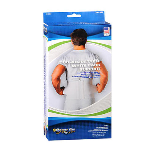 Sport Aid, Duo-Adjustable Back Support Medium And Large White, 1 Each