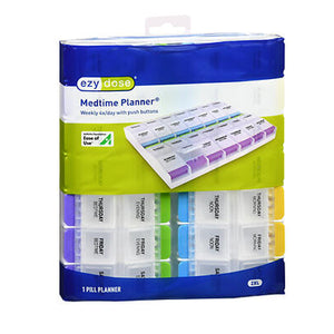 Ezy Dose, Medtime Planner Weekly 4X Day With Push Buttons 2Xl, 1 Each