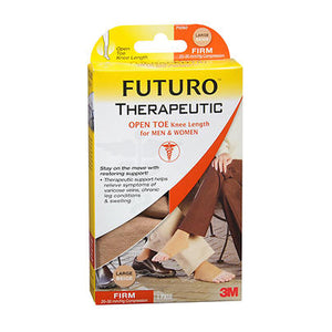 Futuro, Therapeutic Open Toe Knee Length Stockings Beige For Men Women Large, 1 Pair