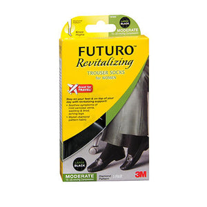 Futuro, Trouser Socks For Women Diamond Pattern Black Large, 1 Count