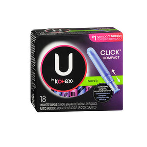 U By Kotex, Unscented Super Tampons With Plastic Applicator, 18 Count