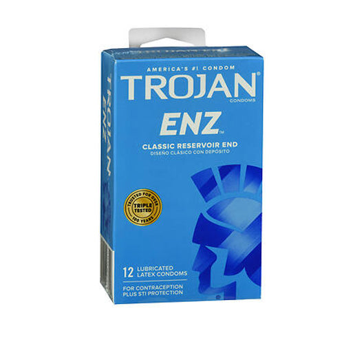 Trojan, Enz Lubricated Latex Condoms, 12 Count