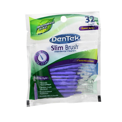 Dentek, Slim Brush Interdental Cleaners Extra Tight Mouthwash Blast, 32 each