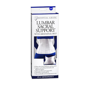 Fla Orthopedics, 10 Lumbar Sacral Back Support With Abdominal Belt Universal White, 1 Each