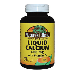 Nature's Blend, Liquid Calcium With Vitamin D3, 600 Mg, 100 Softgels