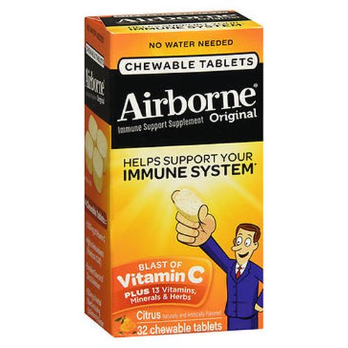 Airborne, Immune Support Chewable Tablets Citrus, 32 Count