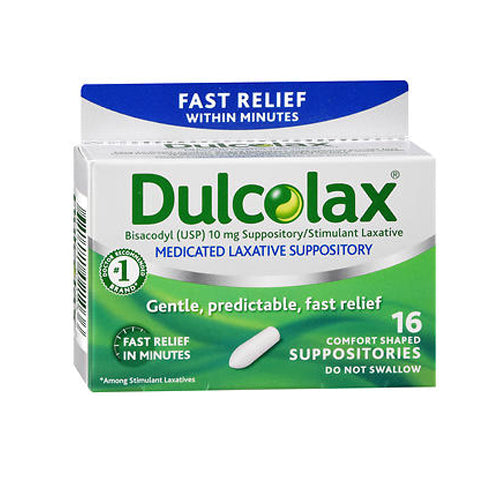 Dulcolax, Medicated Laxative Suppositories, 16 each