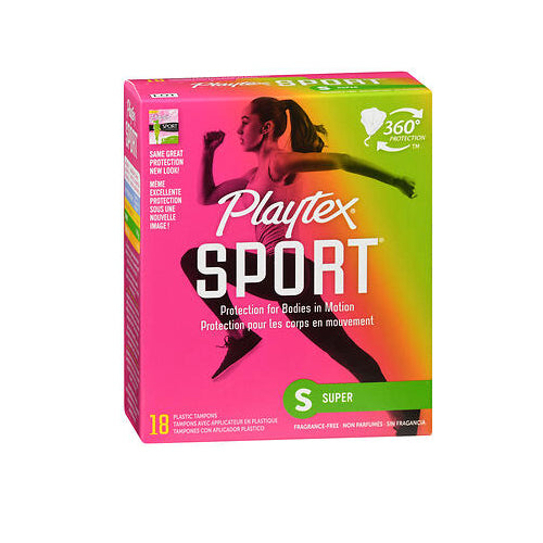Playtex, Sport Plastic Applicator Tampons Super, 18 Count