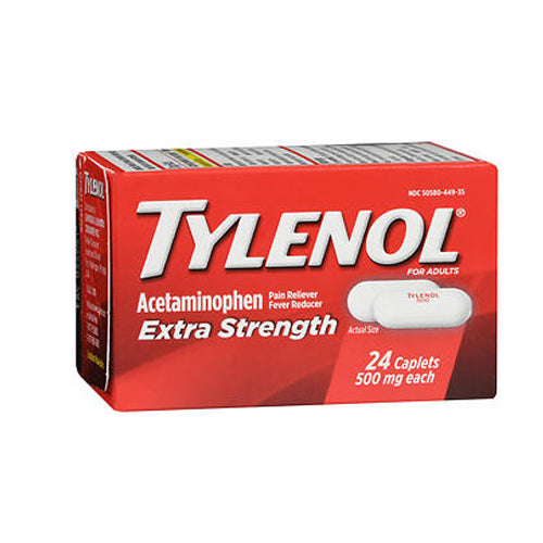 Tylenol, Extra Strength Acetaminophen Caplets, 500 mg, 24 Tabs