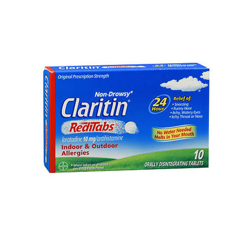 Claritin, Loratadine Antihistamine 24 Hour Allergy Reditabs, 10 Mg, 10 tabs